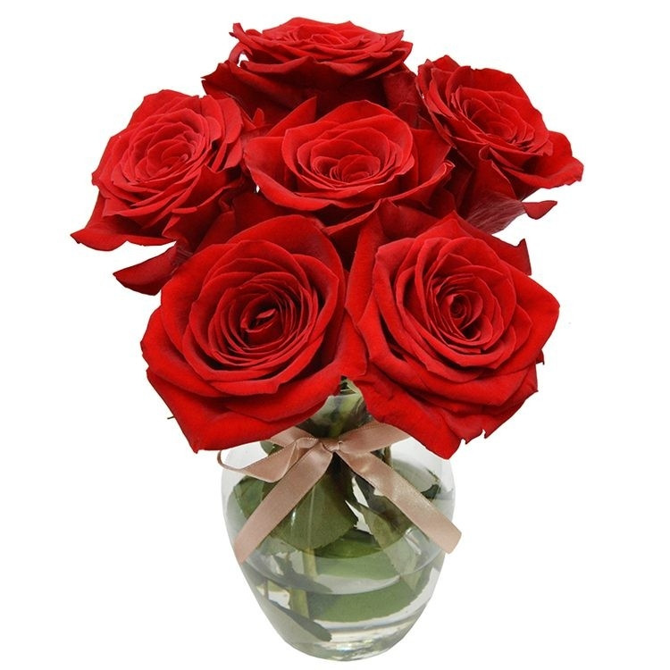 Delicado Arranjo de Rosas Vermelhas
