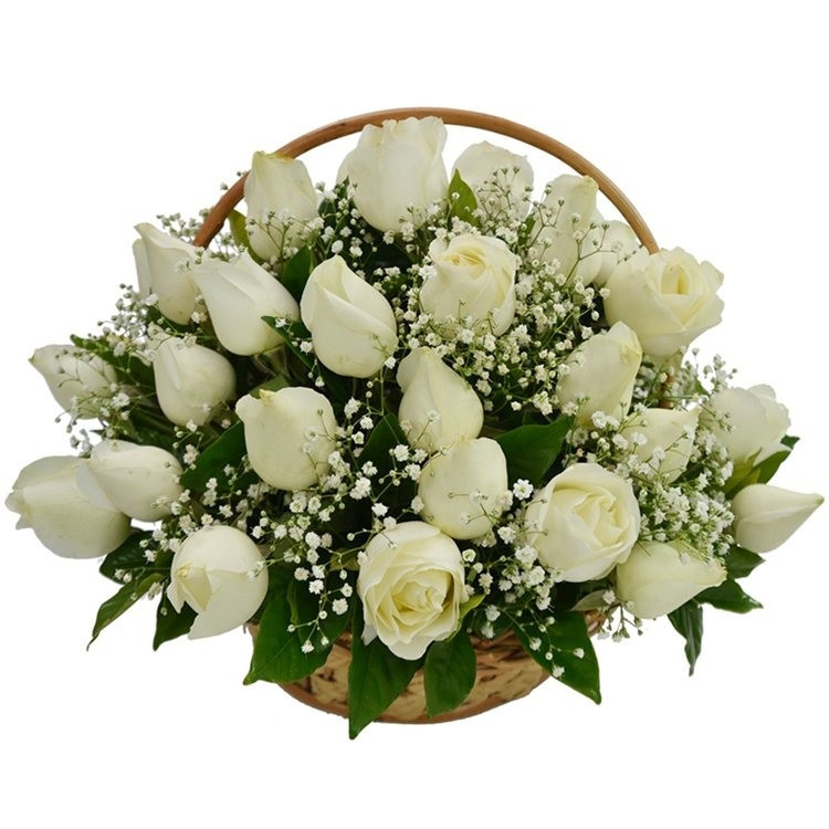 Cesta 36 Rosas Brancas