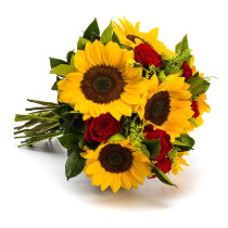 Buquê de Girassol e Rosas