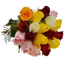 Buquê 18 Rosas Coloridas