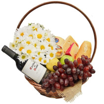 Cesta Queijos e Vinho