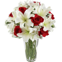Lírios, Rosas e Astromélias em Vaso