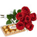 Buquê 6 Rosas Vermelhas com Ferrero Rocher