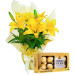 Lírio Plantado Amarelo e Ferrero