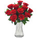 Luxuosas 12 Rosas Vermelhas no Vaso